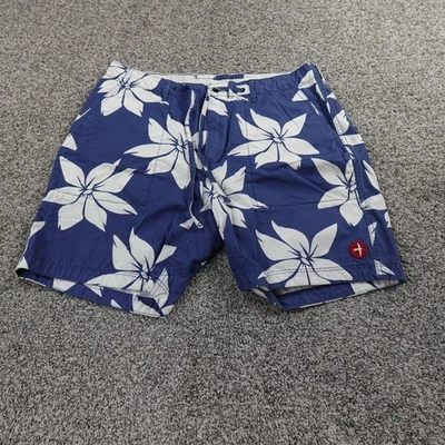 Shorts Relwen Masculino 32 Azul Branco Flora Surf Fadiga Floral Cordão Havaiano - Imagem 1 de 4