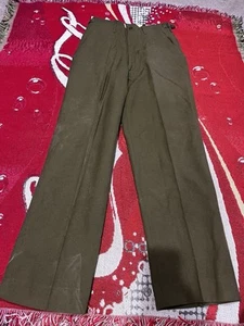 VTG US Army Pants Mens Long Small 30x34 Green M-1951 Wool Field Trousers - Picture 1 of 12