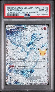 2021 POKEMON CELEBRATIONS CLASSIC COLL #113 FULL ART/RESHIRAM PSA 10 - Picture 1 of 2