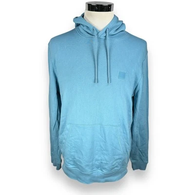 Pulôver Hugo Boss Wetalk com capuz masculino grande azul água 100% algodão cordão - Imagem 1 de 4