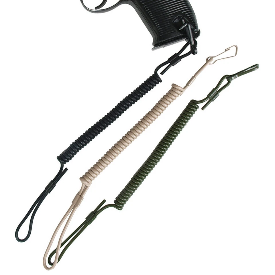 Mil-Tec Cinghia di Cattura Cavo Spirale Cinghia di Sicurezza per Pistola Porta Cintura 33-95 cm