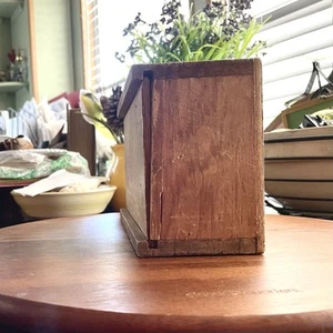 **ANTIK** Kerzenkasten aus Holz - Schiebedeckel - Hartholz - 8” x 5” x 3” - Bild 1 von 8