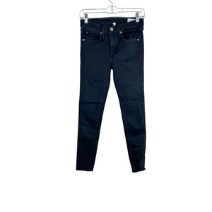 RAG AND BONE Mujer Talla 27 Tobillo Ajustado Negro Elástico Dobladillo Crudo Vaqueros - Imagen 1 de 6
