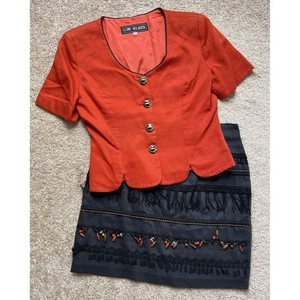Traje Falda Vintage Cline Kolarek Para Mujer Mediana Cuentas Boho Flecos Carrera Retro - Imagen 1 de 16