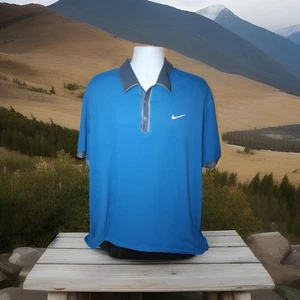 Tiger Woods Collection Nike Mens 2XL Snap Button Polo Golf Performance Shirt - Picture 1 of 8