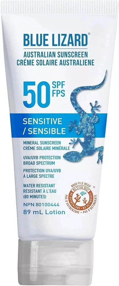Blue Lizard Australian Sunscreen SPF 50 - Sensitive Skin (89ml Lotion)