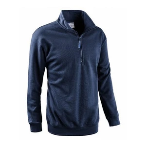 Felpa con mezza Zip ed Elastico su vita e Polsi - modello Smash - Blu Navy - Foto 1 di 1