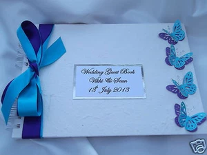 LIBRO OSPITI FESTA MATRIMONIO FARFALLA PERSONALIZZATO GRANDE 27CM X 19CM NUOVO IN SCATOLA - Foto 1 di 2