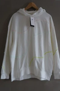 Nike Fleece Swirl Oversized Damen Sweatshirt Hoodie Größe M Weiß NEU WOW - Bild 1 von 8