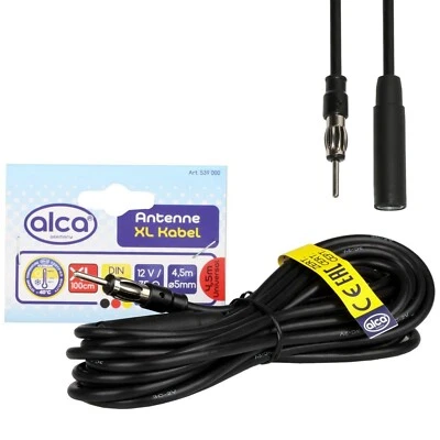 Car Radio Aerial Extension Lead Cable Am Fm 4.5 Meter Extra Long Alca 539000