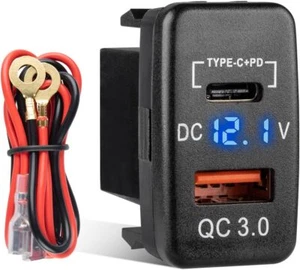 FOR TOYOTA USB Car Charger Socket 12V/24V Dual USB Outlet PD3.0 QC3.0 Car - Picture 1 of 6