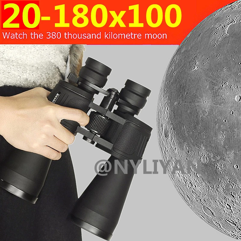 Wide Angle 20-180X100 Zoomable Binoculars Optics HD Light Night Vision Telescope - Image 1 of 4
