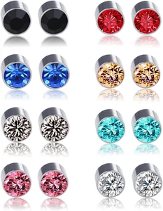 *8 Pairs Magnetic Acupressure Slimming Earrings Non Piercing Acupressure Earring - Picture 1 of 6