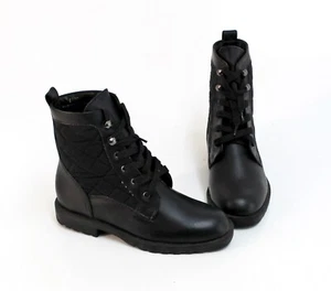 Botines botas cordones cuero sintético textil negro talla 31 como nuevos - Imagen 1 de 9