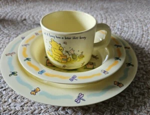 DISNEY WINNIE-THE-POOH Kid's 3pc Dinner Set / Trudeau - Picture 1 of 4