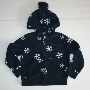 Gymboree Penguin Chalet Snowflake Microfleece Hoodie Top & Pom Hood size XS 3-4 - Picture 1 of 3