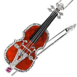 K18WG chalcedony pink sapphire/ruby diamond pendant necklace and brooch 15.80ct - Picture 1 of 4