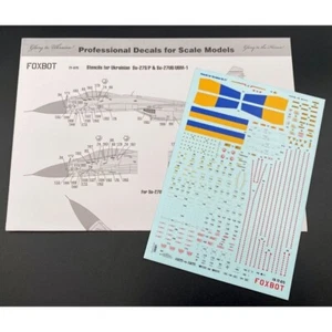Decals Stencils for Ukrainian Su-27 1:72 Foxbot 72-075 for Aircraft Model Kit - Picture 1 of 6