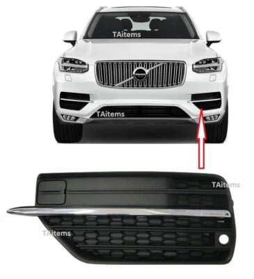 REJILLA PARACHOQUES INFERIOR DELANTERA IZQUIERDA + MOLDURA CROMADA PARA VOLVO XC90 2016- Foto 1 de 4