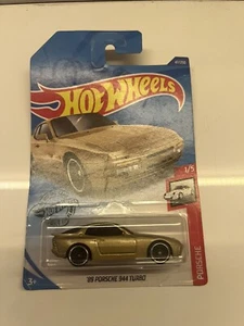 Hot Wheels 2020 '89 Porsche 944 Turbo Gold #47 Porsche 1/5 New Long Card - Picture 1 of 2