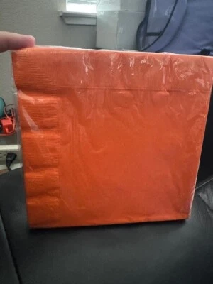 Touch Of Color Paper Giant Napkins 16" x 16" Sunkissed Orange 25ct. 3-Ply New! - Image 1 of 2