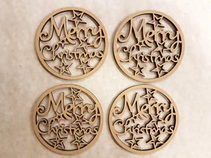 4er SET UNTERSETZER - "MERRY CHRISTMAS" - 100MM x 4MM - DESIGN 21 - Bild 1 von 1