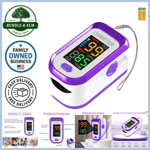 Fingertip Pulse Oximeter Large LED Display Blood Oxygen Monitoring Sports - Picture 1 of 11