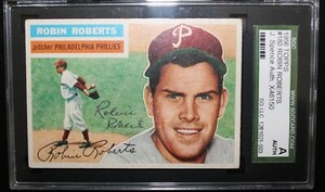 Hand Signed 1956 baseball card signed by Robin Roberts JSA Authenticated REDUCED