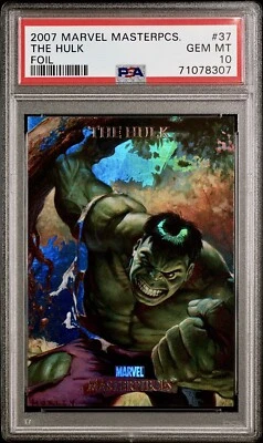 Marvel Masterpieces Foil #37 The Hulk 2007 PSA 10 💎 🔥RARO🔥 Foto 1 de 2