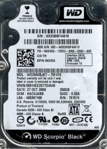Western Digital WD2500BJKT-75F4T0 250GB DCM: HACVJABB - Picture 1 of 1
