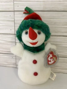 Ty Snowgirl Muñeco de Nieve 8" Gorro Bebé Sombrero y Bufanda Raro 2000 Invierno Nieve Fría - Imagen 1 de 5