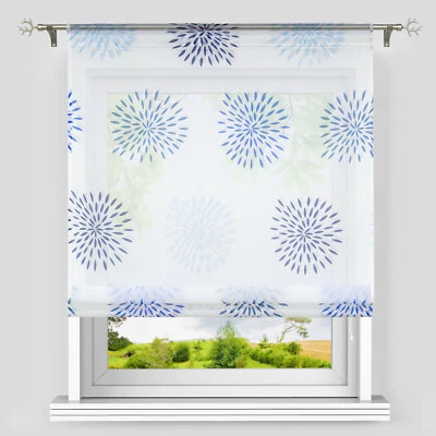 Raffrollo Transparent Raffgardinen Fenstergardine Küche Wohnzimmer mit Tunnelzug - Bild 1 von 4