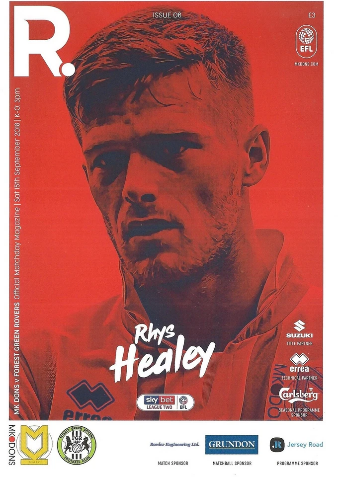 Football Programme>MK DONS v FOREST GREEN ROVERS Sept 2018 - Image 1 of 1