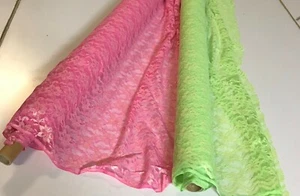 BEAUTIFUL ALLOVER TWO TONE LACE FABRIC :115CM WIDE : By the1/2 mtr : #6642 - Picture 1 of 12