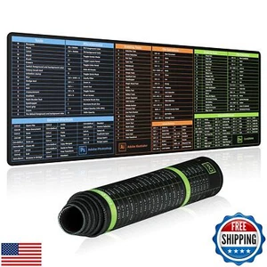 PS/AI/DW Shortcuts Sheet Mouse Pad, Quick Key Keyboard Mouse Pad, Non-Slip De - Afbeelding 1 van 5
