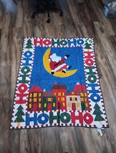 Vintage Hawthorne Hill Christmas Quilt, Santa Claus Ho Ho, Nwt, Wall Hanging - Picture 1 of 5