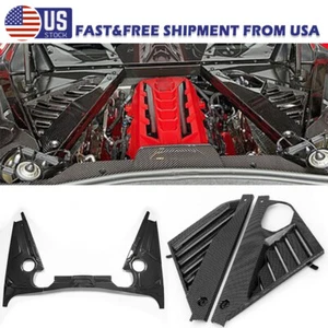 Set CARBON Fiber Engine Bay Trim For 2020-24 Corvette C8 Panel Appearance Cover - Bild 1 von 18