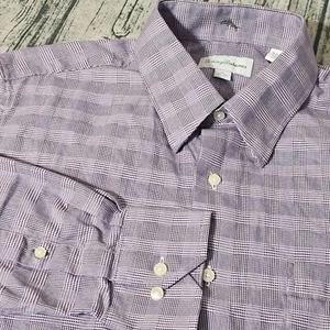 Tommy Bahama Shirt Mens L Purple Check Newport Coast Long Sleeve Button Down 16 - Picture 1 of 7