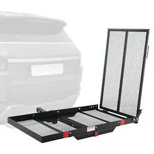 VEVOR Hitch Mount Wheelchair Scooter Carrier w/ Folding Ramp 500LBS 45.3"x25.6" - Picture 1 of 12