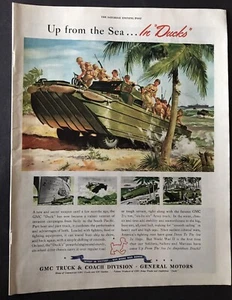 Army Ducks Invasion Troop Carrier GMC WWII Ad - Picture 1 of 1