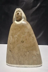 Escultura de alabastro anciano pueblo nativo americano de Ned Archuleta 9,75" de alto - Imagen 1 de 12
