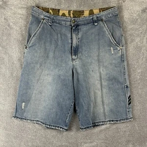 Vintage Jean Shorts Mens W36 Jorts Baggy Blue Denim Surf Wear Y2K Pockets - Foto 1 di 7