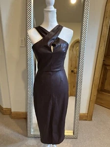 Saylor Neu mit Etikett Pflaume Rach Midi Kleid aus Kunstleder US-Größe Small Einzelhandel $ 286 - Bild 1 von 15