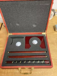 Portable Collapsible Practice Putter 3 Piece Golf Set w/ Wood Case Executive - Picture 1 of 6