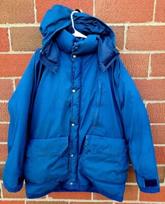 Jaqueta com Capuz Vintage The North Face Parka Preenchida Tamanho Grande -Azul -EUA - Imagem 1 de 4