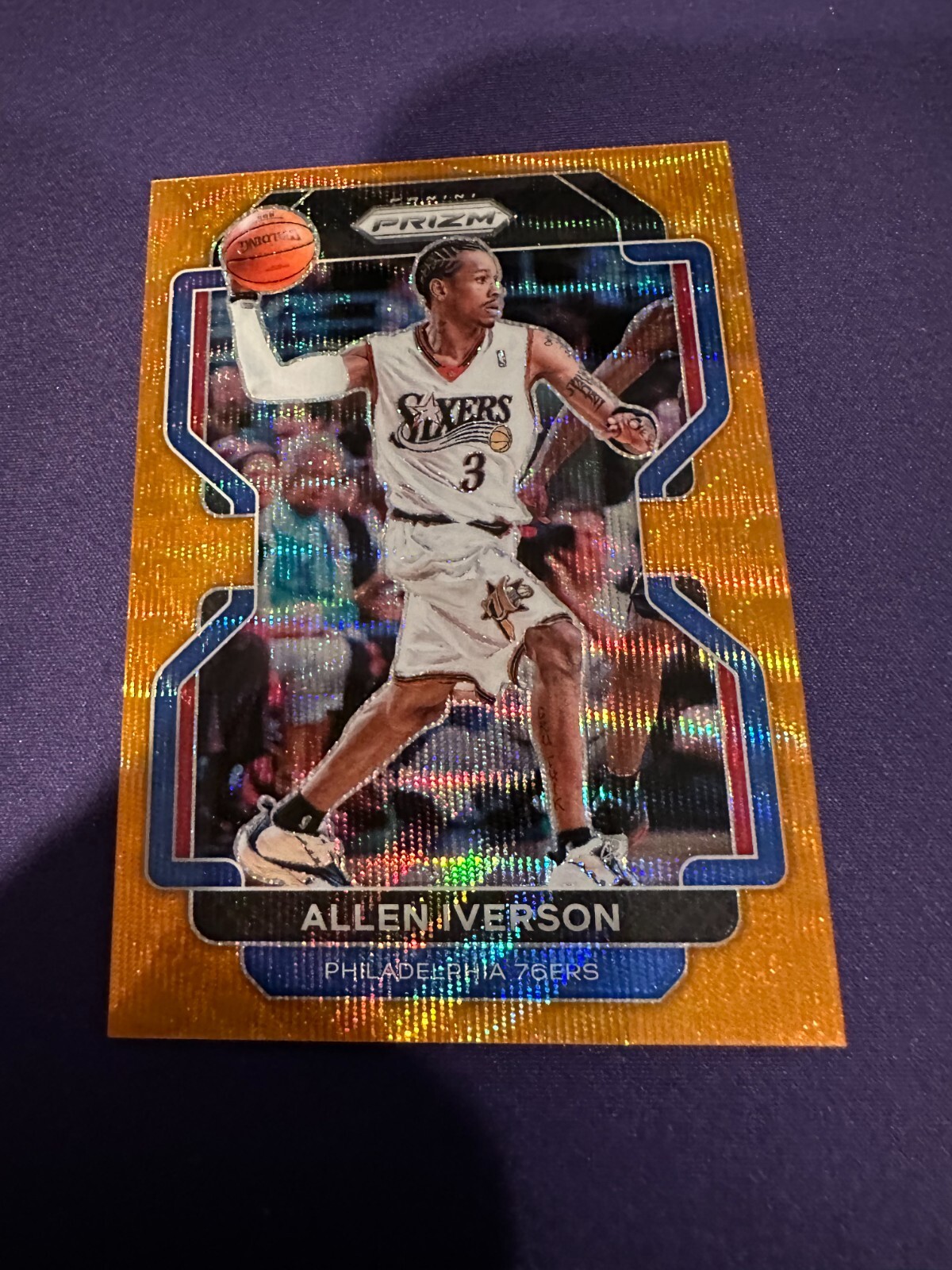 Allen Iverson Orange Wave /60 2021-22 Panini Prizm