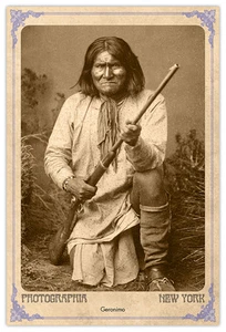 Apache Legend GERONIMO Vintage Photograph A++ Reprint Cabinet Card CDV - Picture 1 of 1