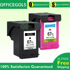 2PK #67XL 3YM57AN 3YM58AN Ink for HP Envy Pro 6452 6455 DeskJet 1255 2732 2752 - Picture 1 of 3