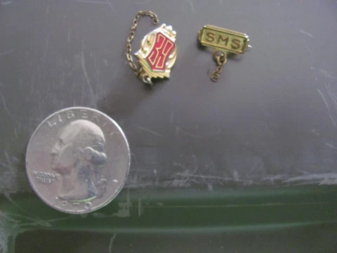 Marquette Hilltoppers vintage letterman jacket pins lot of 2 1930s Cover