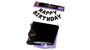 BROTHER SISTER DESIGN black FOIL BALLOON "Happy Birthday" ea 13" (outsd party) - Picture 1 of 3